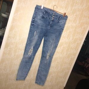 High Waisted Ripped Skinny Jeans